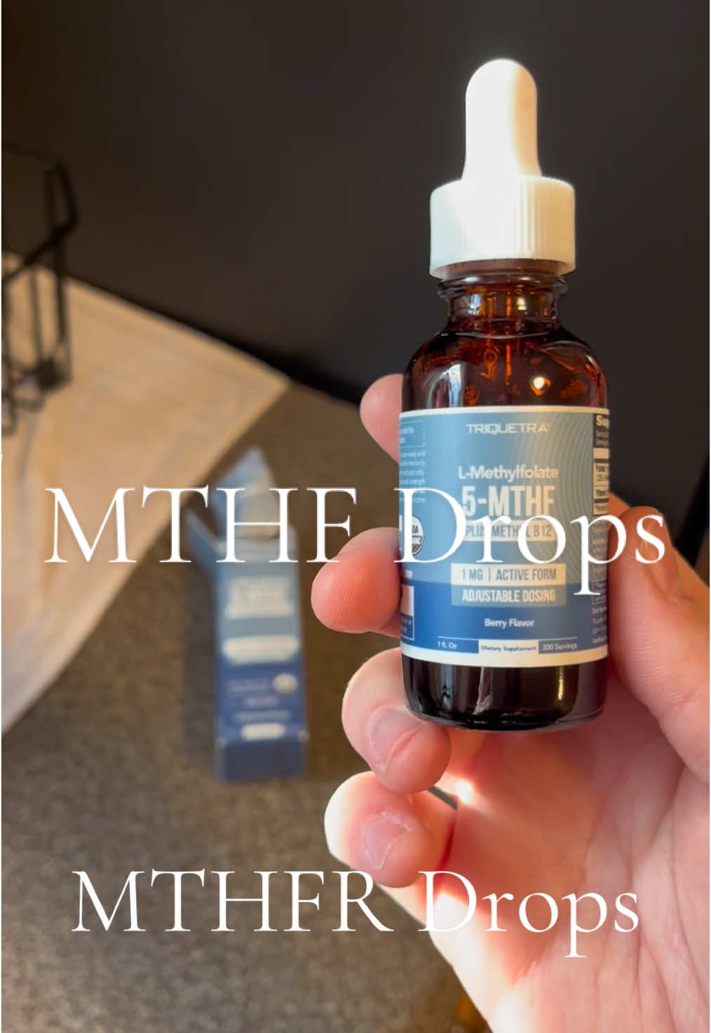 Already love the tatse! I will keep y’all updated if I feel an improvement! #methlyfolate #methlyatedb12 #triquetra #triquestrasupplements #mthfr #mthfrgene #mthf #b12 #b12drops 