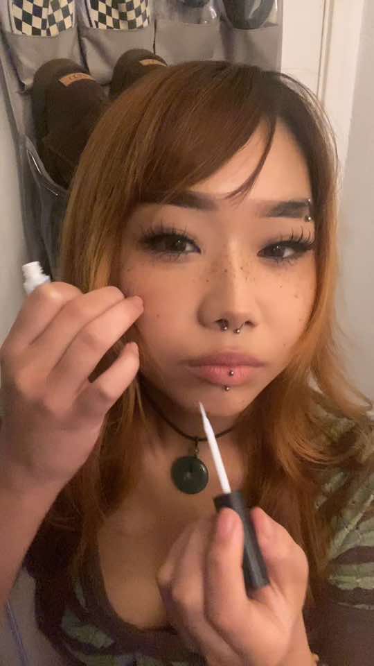 Gluing my bangs down hehe #hairinspo #fyp #fy 