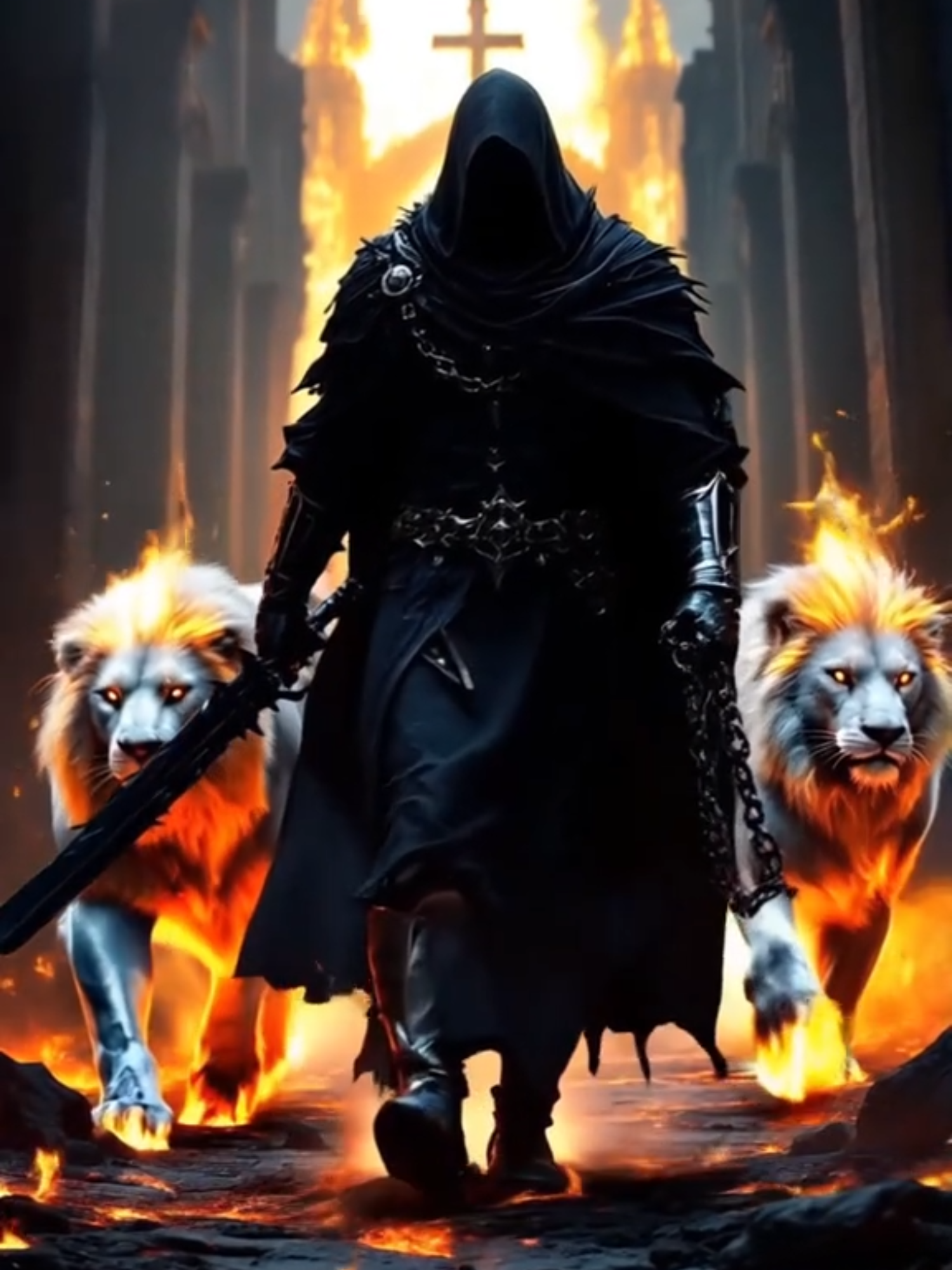 #ai #aicontent #aiart #livewallpaper #dark #knight #lion #epic