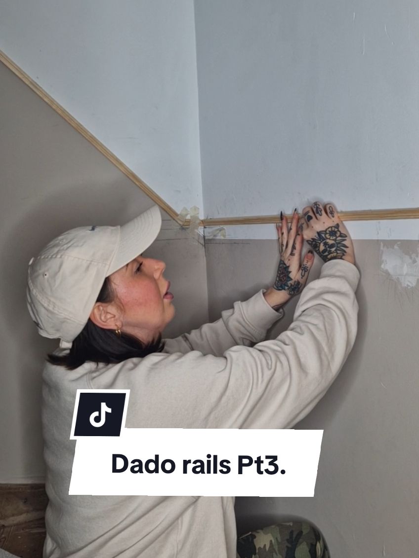 Replying to @donnawatty3rd time lucky editting, is this dado rails video going to post! #dadorail #stairs #staircase #staircasemakeover #homestyling #homedecor #womenwhodiy #doityourself #diyproject #homeimprovement #houserenovation #119yroldhouse 