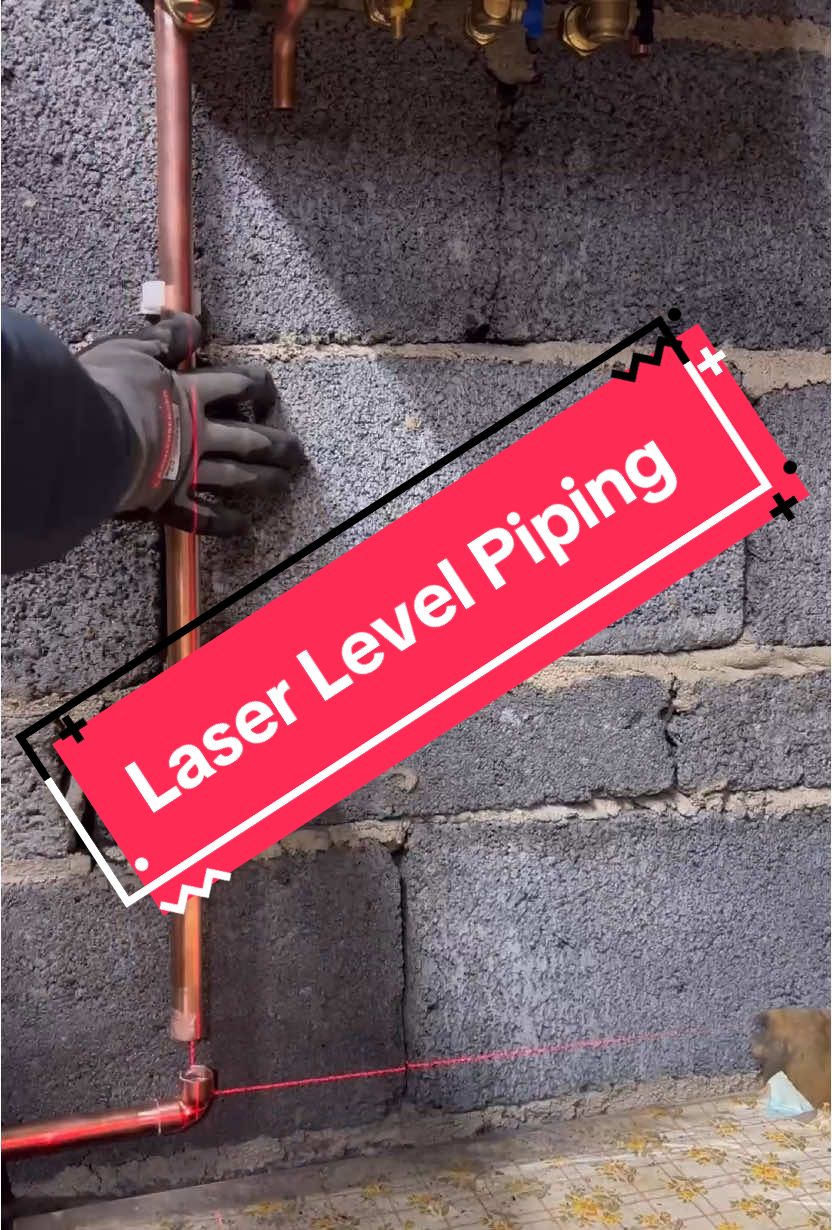 Line it up , Copper Pipe fitting made easy #DIY #howto #how #soldering  #homeimprovement #sfx  #laserlevel #plumbingtools #asmr #fyp 