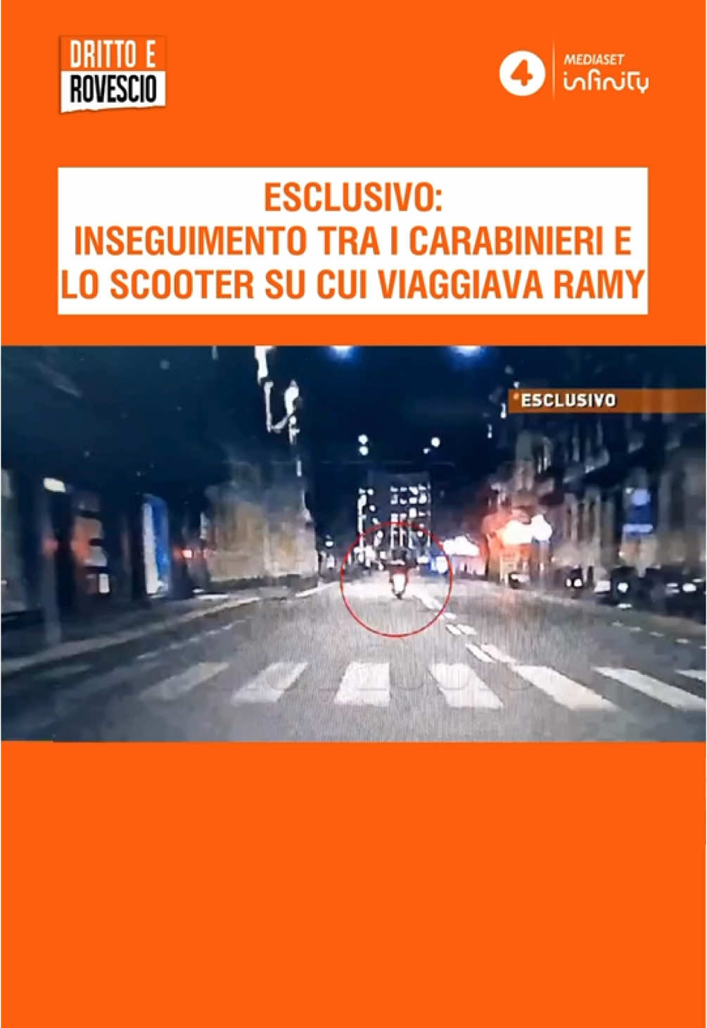 A #DrittoeRovescio l'anteprima del video inedito dell'inseguimento tra i Carabinieri e lo scooter su cui viaggiava Ramy. Ora in diretta su #Rete4 e in streaming su @Mediaset Infinity 