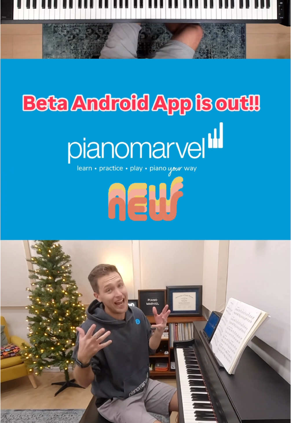 It's finally here! Piano Marvel now has a Beta Android App in the Google Play Store! Go download it and get started today! We want your feedback, so don't be a stranger!  https://play.google.com/store/apps/details?id=com.us.pianomarvel.google&hl=en_US #pianomarvel #android #androidapp #itshere #learnpiano #pianoteacher #piano #comeplaywithusdanny 