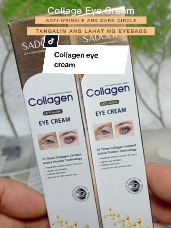 Collagen eye cream eye bags remover.  #TikTokBeauty #TikTokShop 