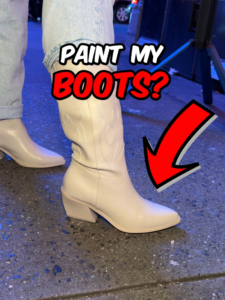 She Asked A Street Artist To Paint Her Boots!😍🤠 #painting #art #foryou #fyp #viral 