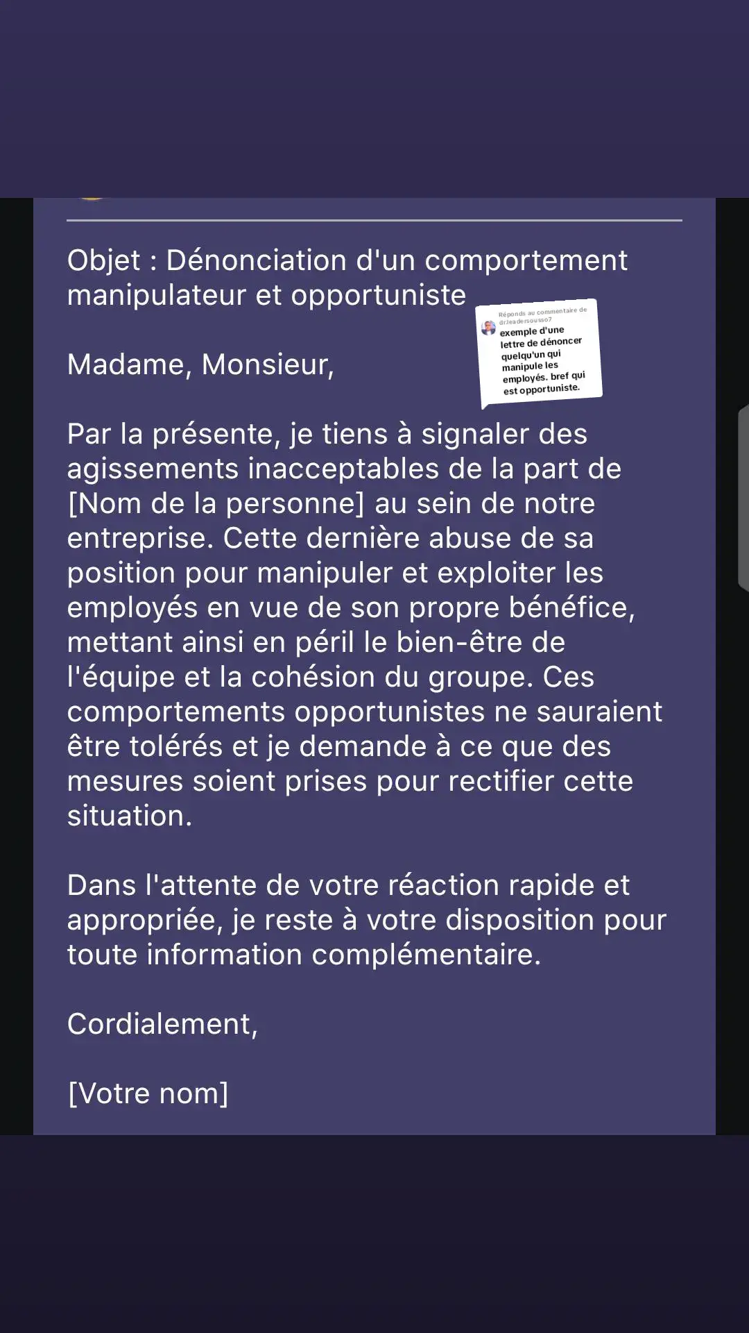 Réponse à @dr.leadersousso7 