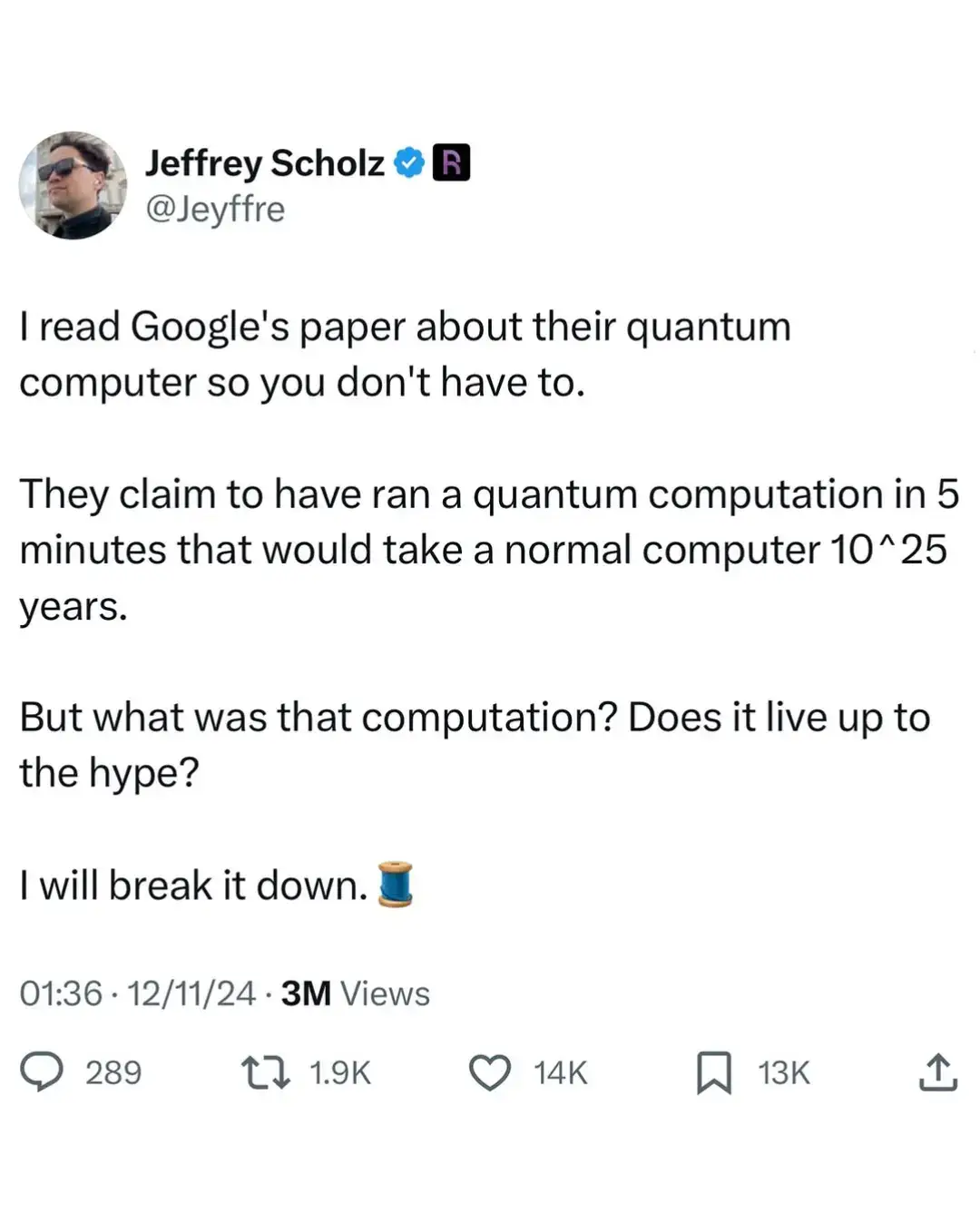 Coolest thread I read today (part 1) *last slide is just for reference so you can see the quantum hype in question #quantumcomputing  #futuretech  #computerscience 