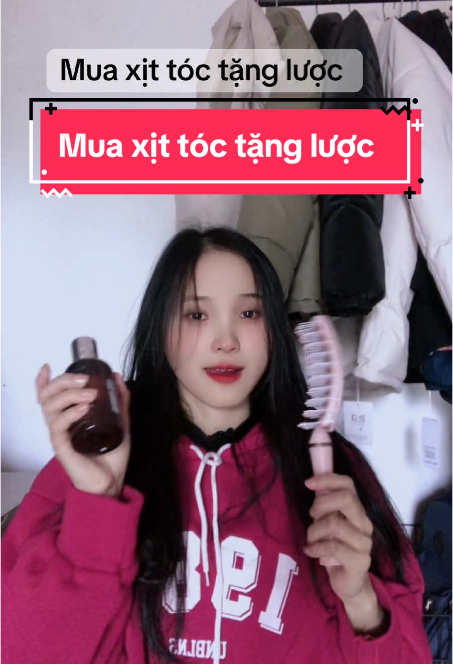 Mua xịt tóc bưởi tặng lược, chăm sóc tóc cùng tui nào #hiennhienn🌻 #chamsoctoc #xittoc 