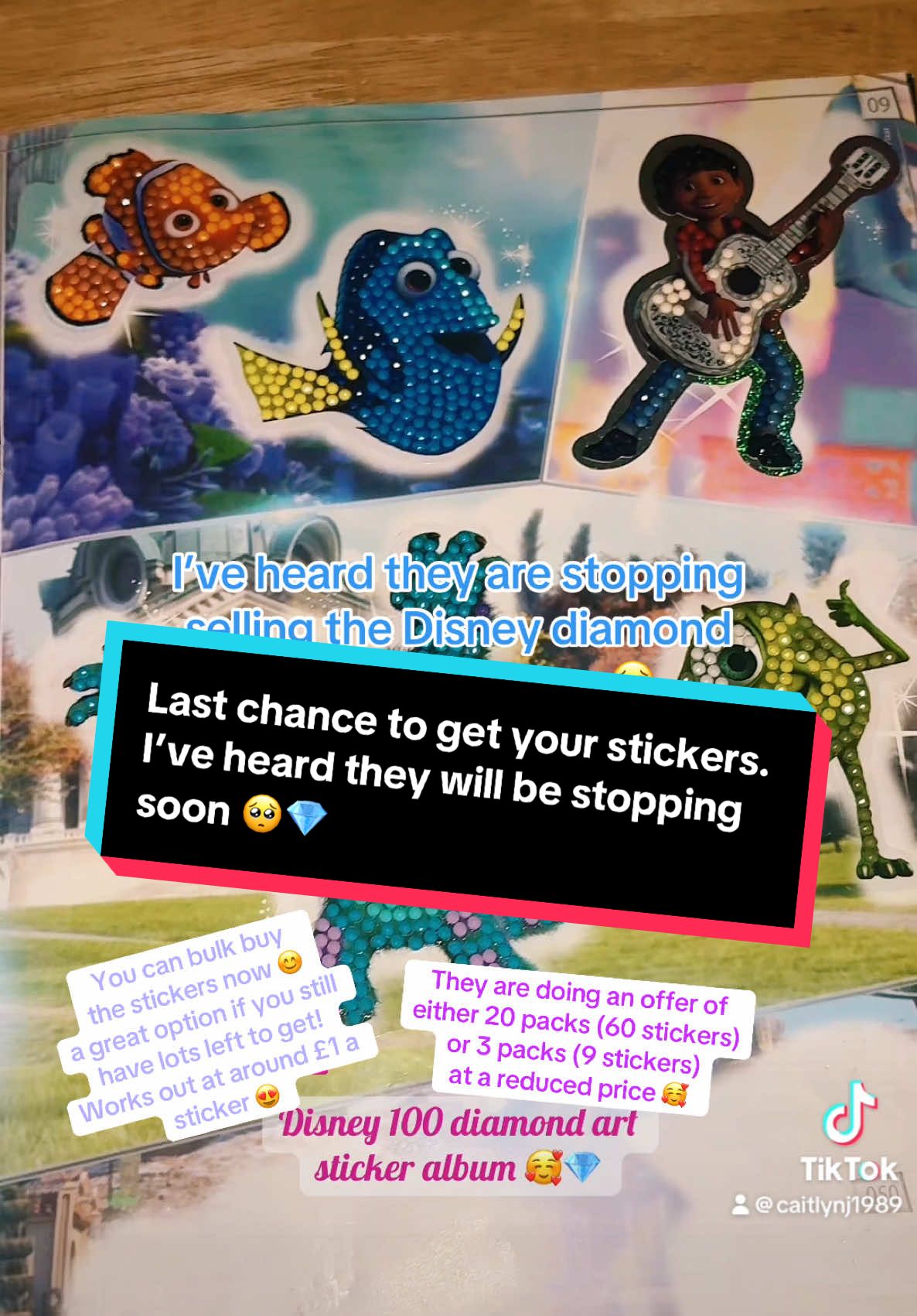 I’ve heard they wont be selling the stickers for much longer 🙁 so i would get yours ordered soon if you are keen to get your album filled 🥰✨#disneystickers #disneystickeralbum #d100 #disney100yearsofmagic #disneydiamondart #diamondart #diamondartaddict #disney100yearsofwonder #lastchance #fyppp ✨💎