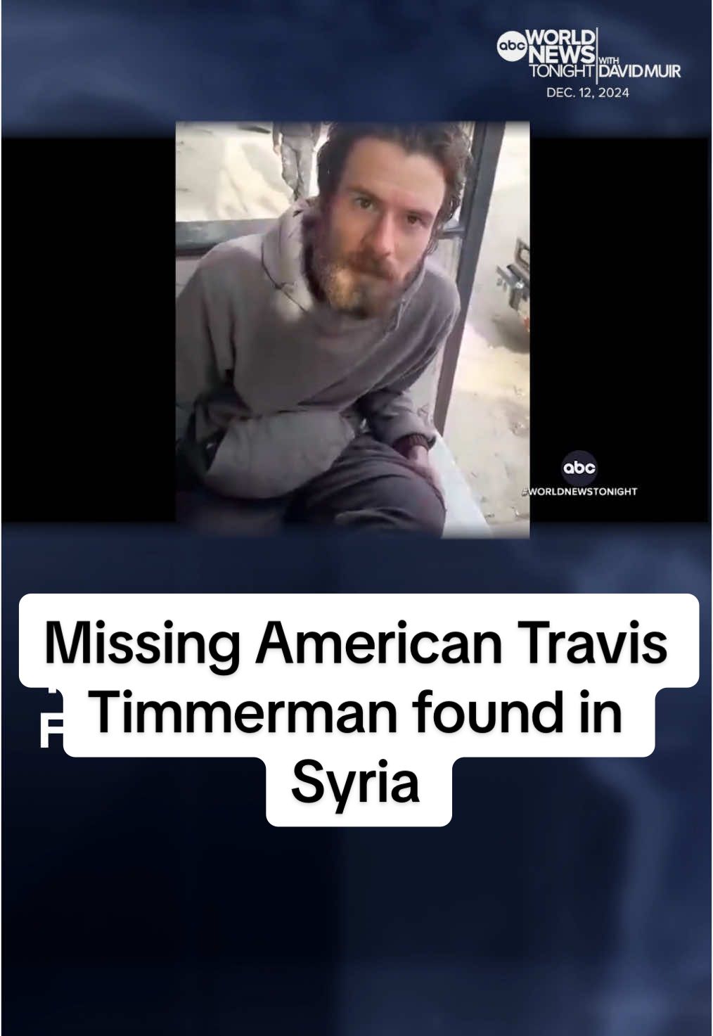 Missing American Travis Timmerman was found alive in Syria after seven months in captivity. Officials say they are working to bring him home as the search continues for American Austin Tice who was kidnapped in Syria 12 years ago. James Longman reports. #WorldNewsTonight #WNT #ABCNews #Syria #American 