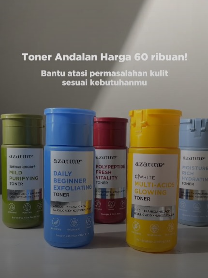 Toner Azarine yang bisa bantu atasi permasalahan kulit sesuai kebutuhanmu!✨💛 Yuk cobain sekarang juga Zestie! #toner #tonerrecommendation #skincare #skincareroutine #azarine #azarineproduct #azarineskincareroutine