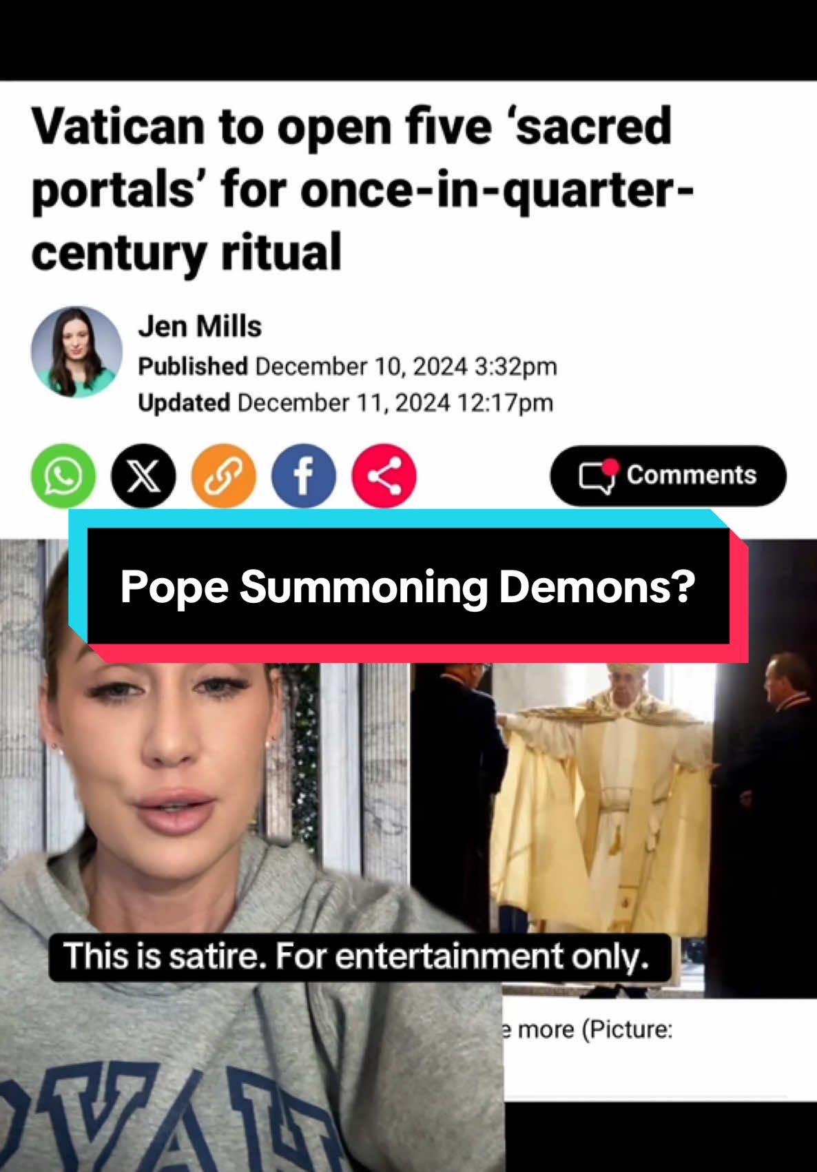 While I dont believe the doors themsleves are portals, I do believe its possible that the Pope is using them as a ritual to summon evil. We are entering into very dark times and biblical times- know who Jesus is and seek Him out diligently.  See you all in heaven very soon.  #christian #christianity #christianitytiktok #christ #jesuslovesyou #jesuschrist #god #religion #pope #bible #bibleverse #biblestudy #fyp #foryou #foryoupage #foryour #foryourpage #fypシ #fypシ゚viral #fypage #fyppppppppppppppppppppppp #viral #trending #israel #revelation #endtimes 