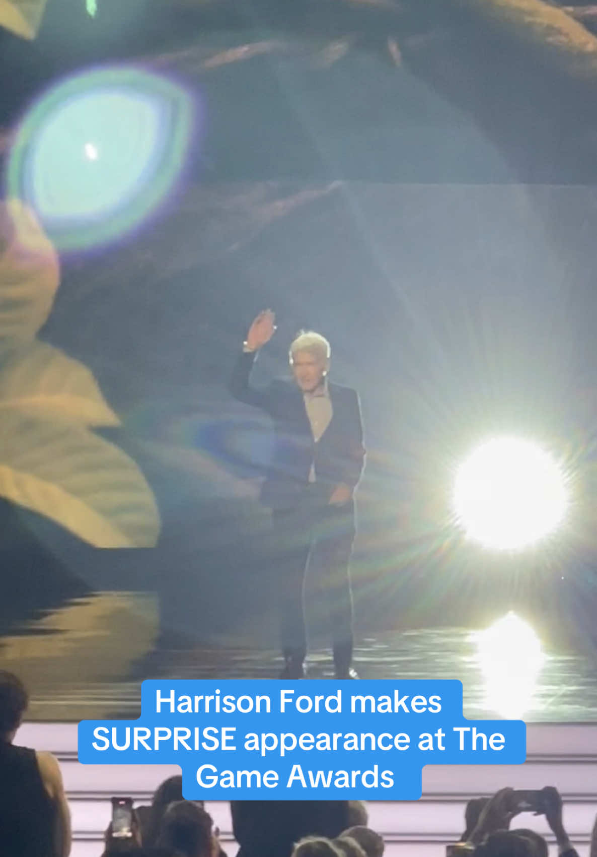 Indiana Jones icon Harrison Ford makes a surprise appearance at The Game Awards 🤠 #gaming #GamingOnTikTok #thegameawards #indianajones #harrisonford 