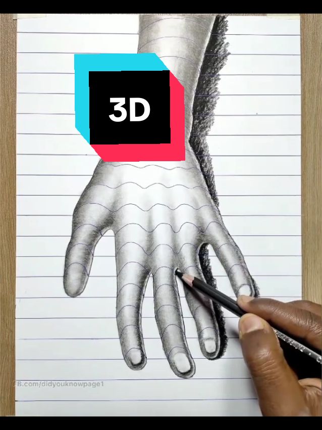 3D illusion art #tutorial #art #draw #picture #motivation #3D 