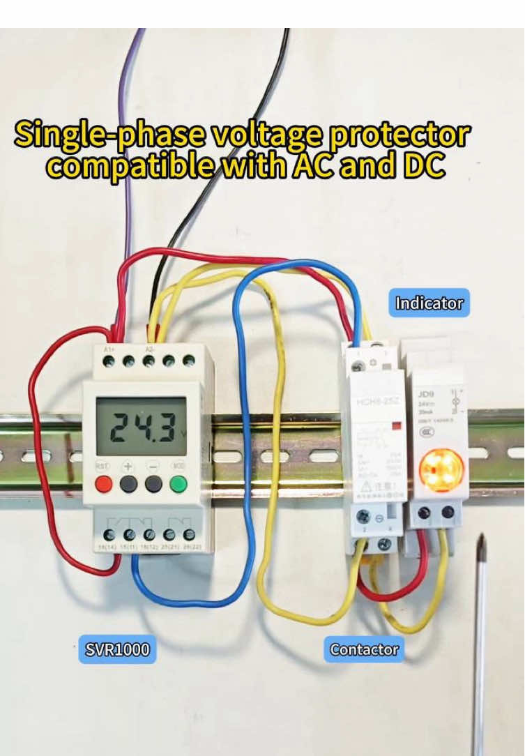 Single phase overvoltage undervoltage voltage monitoring relay compatible with AC and DC #electric#electrical#electrician#votageregulation #lowvoltage #undervoltage #acrelay #dcrelay #industrialcontrol