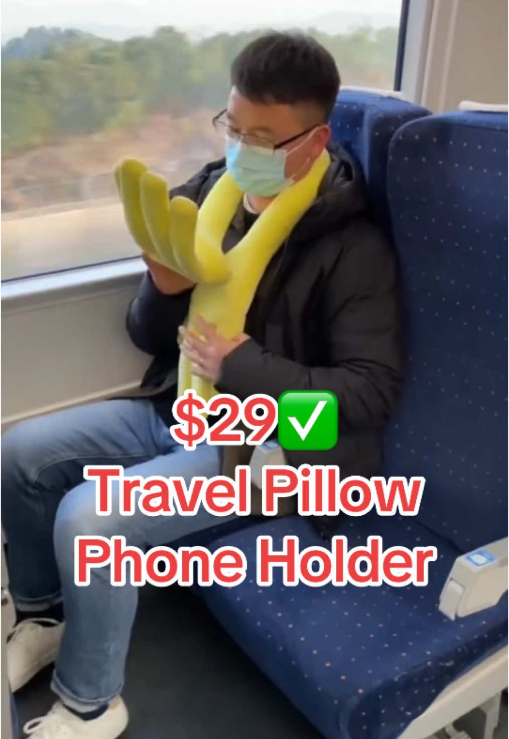 $29✅ Travel Pillow Phone Holder 