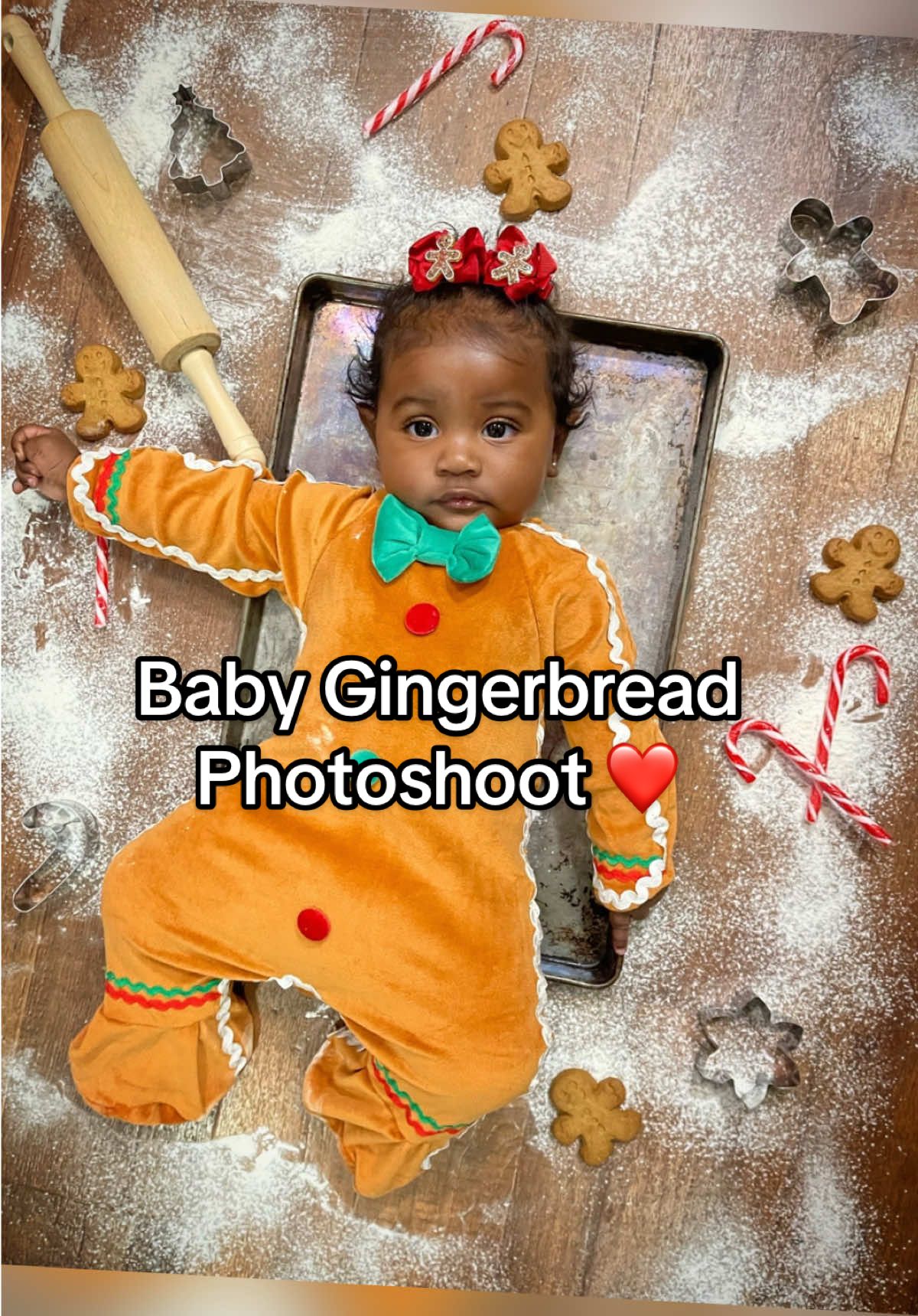 Gingerbaby 🤎❤️💚 #merrychristmas #gingerbread #firstchristmas #babygirl #fyp #milestone #babiesofinstagram #cutebaby #newmom #princess #Love #family #gerberbaby#photoshoot #gingerbreadcookies 