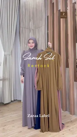 Restock sarah set , Size Jumbo juga ada ya 🥰🫶🏻 #sarahset #gamisset #gamisceruti #gamisjumbo #tutorialmakeup #tutorialhijab #zazaalabel #gamiskondangan 