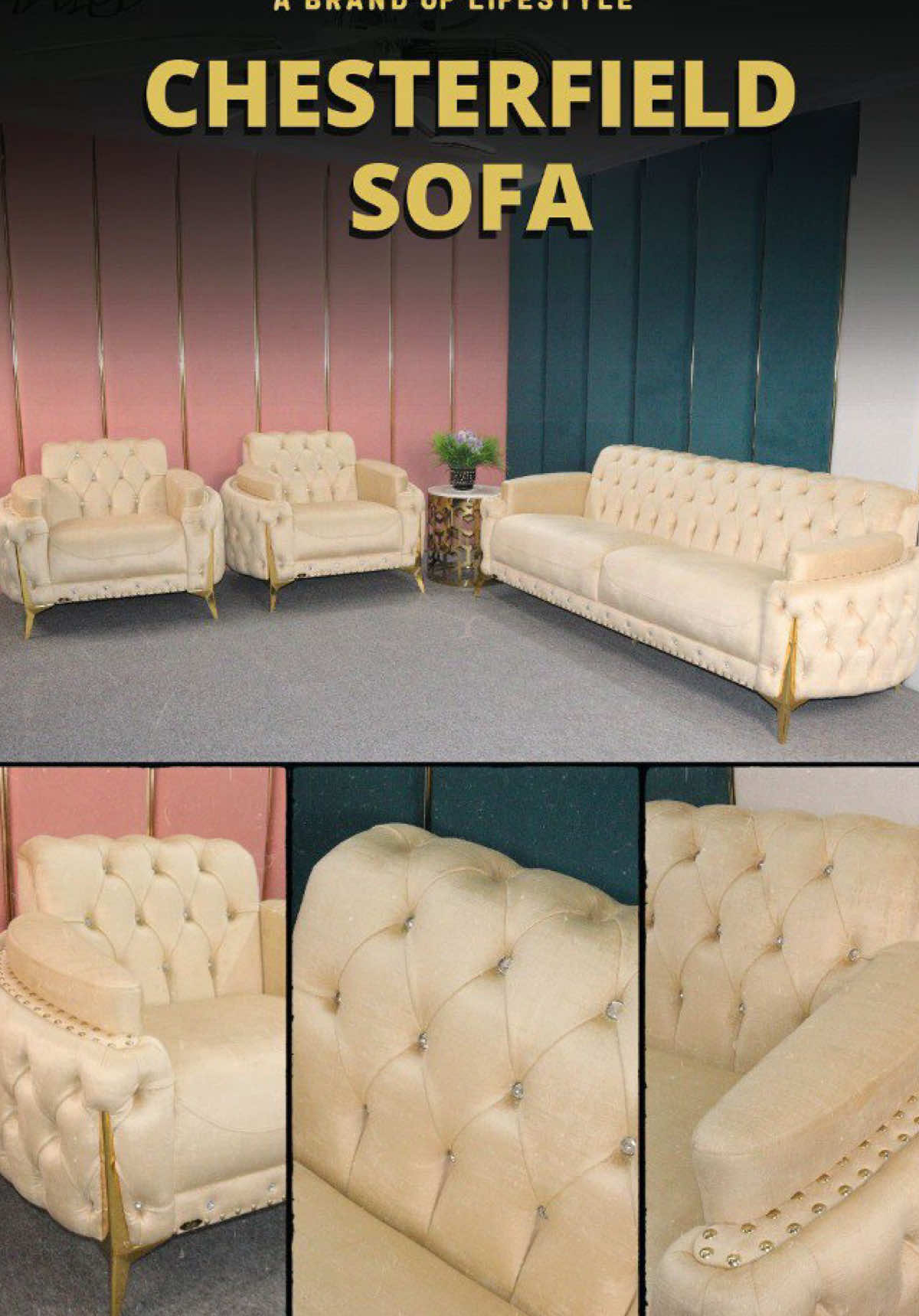 Get our amazing 3 + 1 + 1 Seater Turkey Chesterfield Sofa now, available at all Empire Reka showrooms!🔥 The best part? You can choose the color and accessories, plus enjoy a 5-year warranty on the wooden frame🎉. Hurry, visit your nearest showroom and grab this fantastic deal today!”  #fyp 