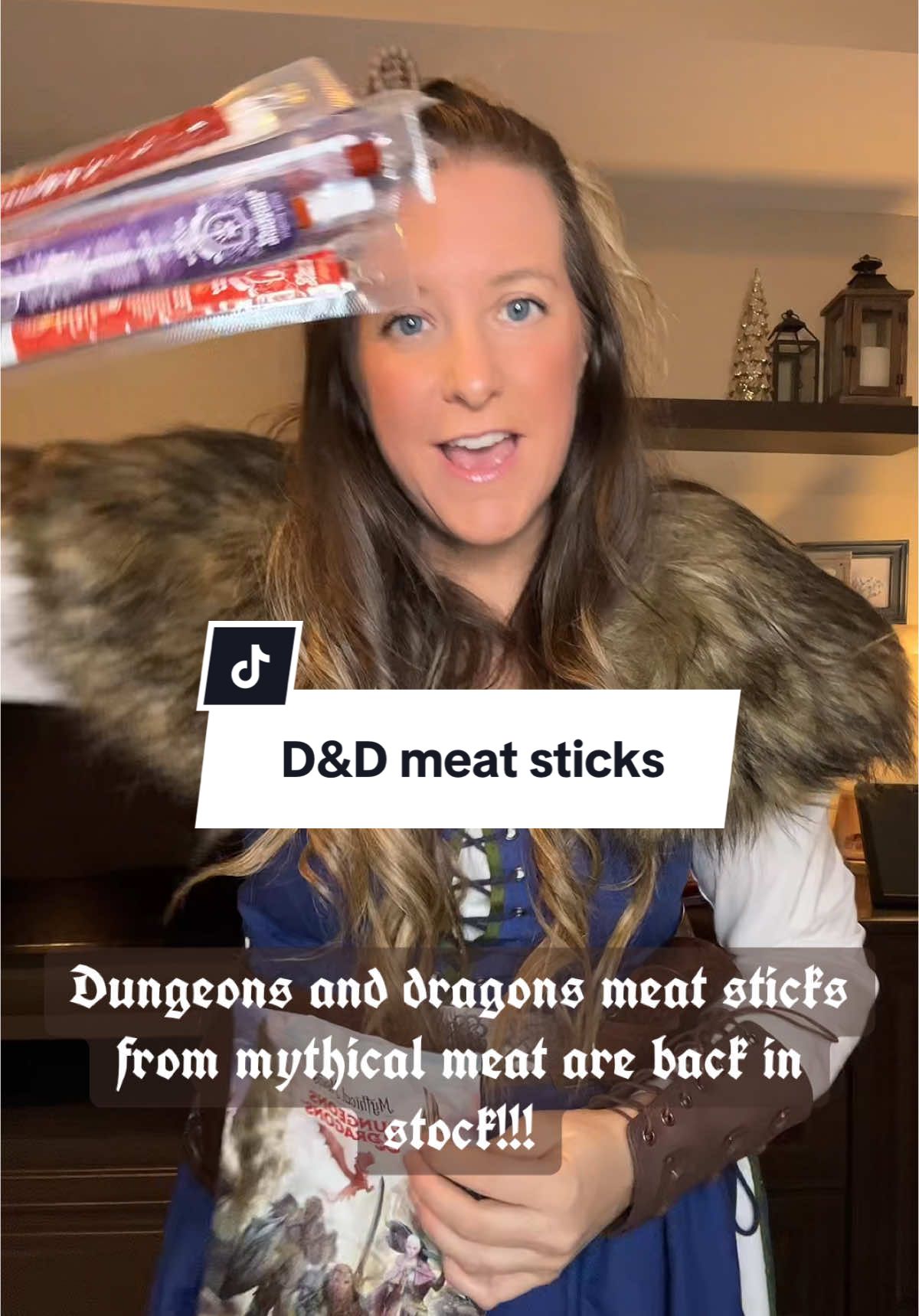 Replying to @Jen Jen D&D meat sticks back in stock!!! @Mythical Meats #dungeonsanddragons #jerky #beefjerky #snacks #holidayhaul 