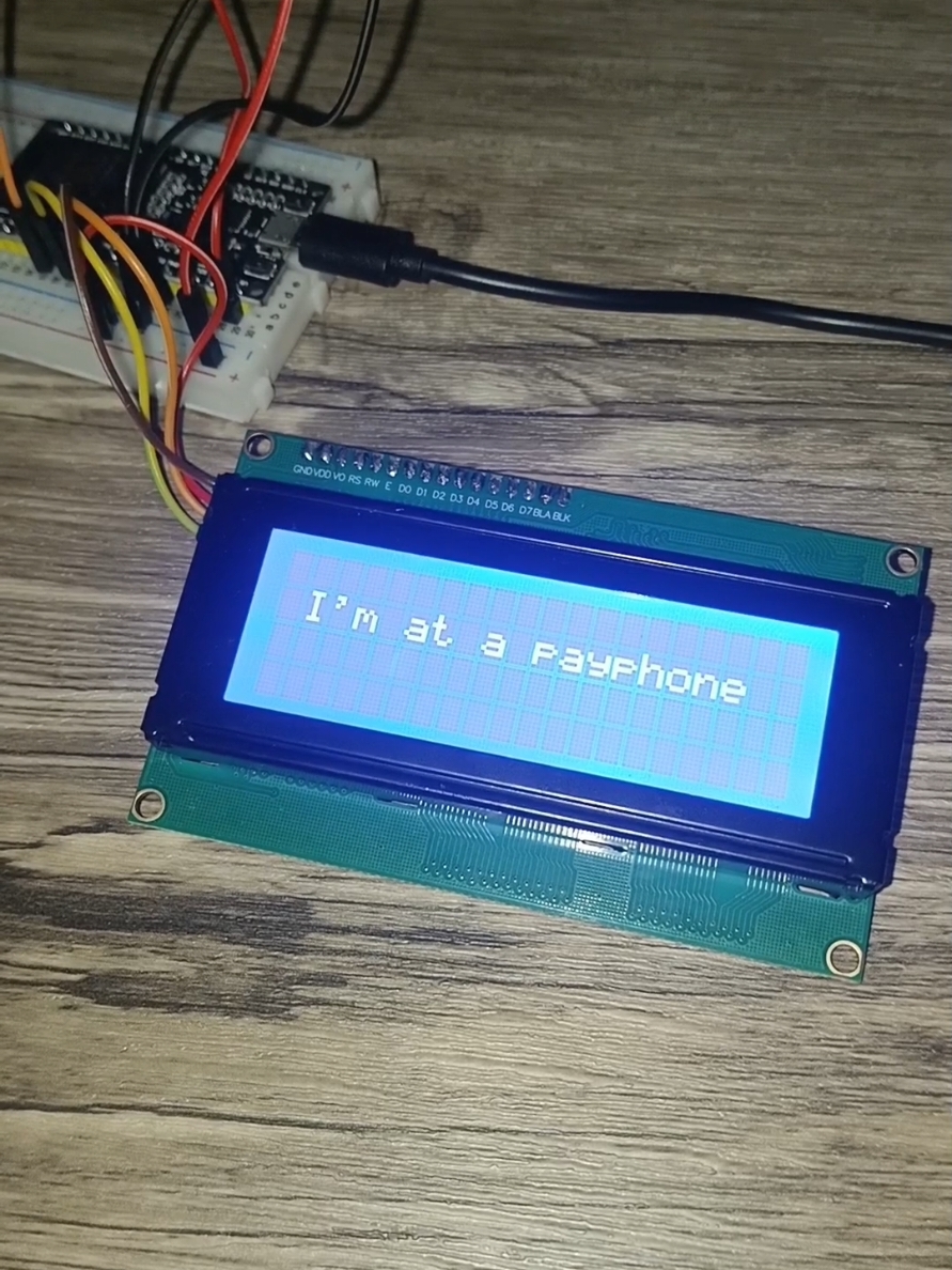 Payphone in LCD #programming #arduino #electronics #lyrics 