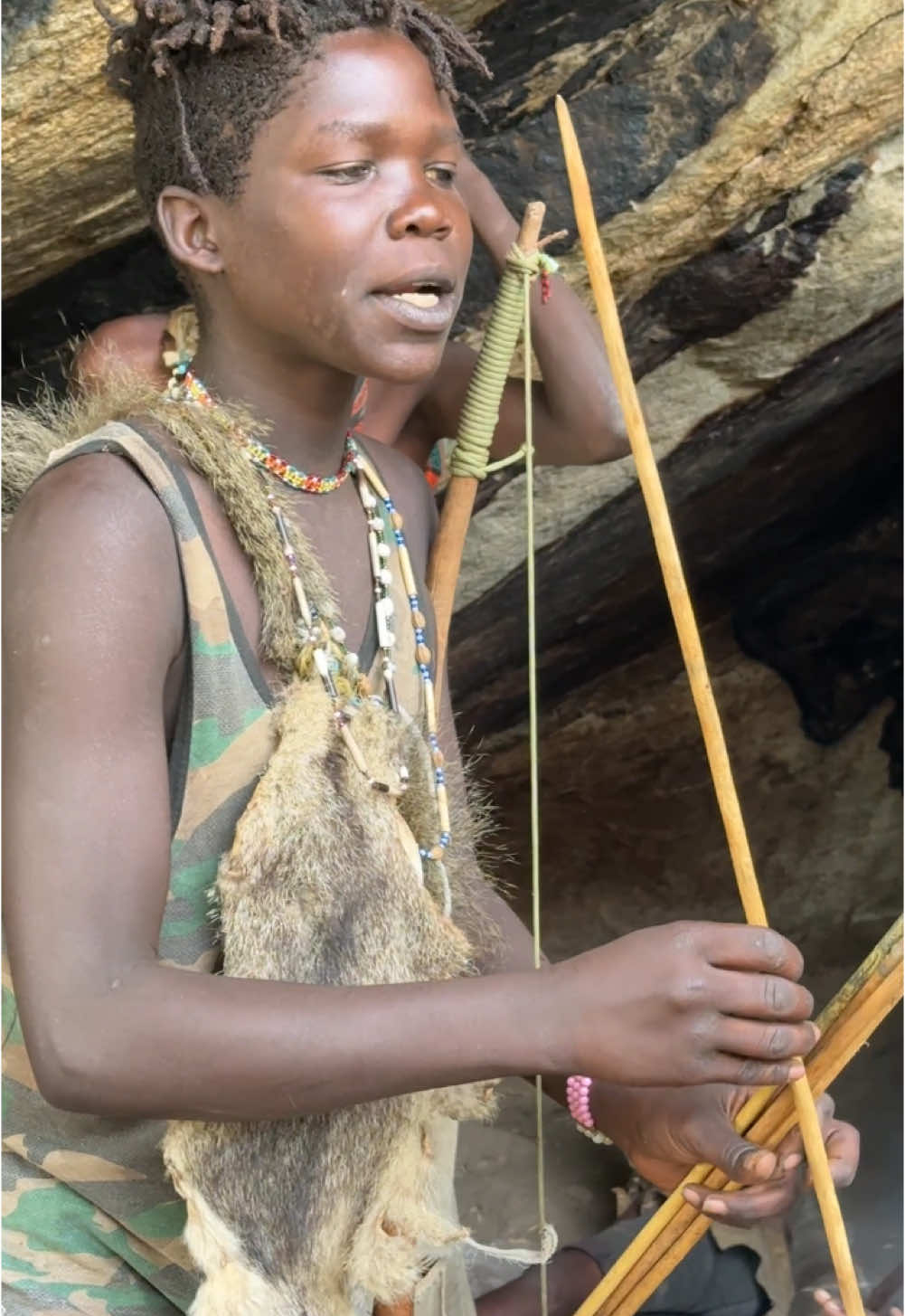 Hadzabe boy explains how to hunt in forest for survival #hadzabetribe#food