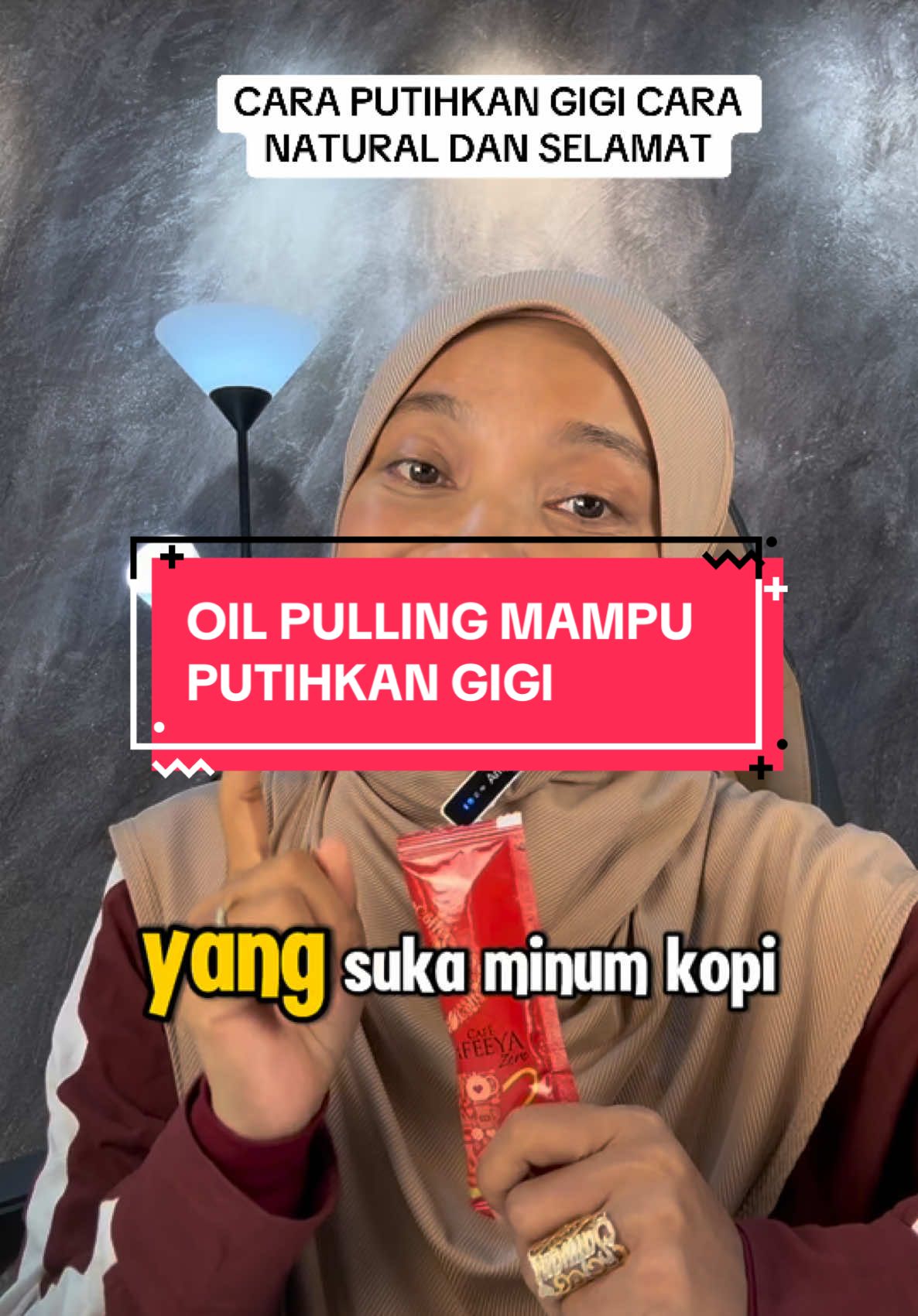 Amalkan berkumur guna oil pulling ni setiap hari pastu nampak hasilnya. Sekarang ni dah ada botol kecil 60ml. Tekan beg kuning#oilpulling#berkumurgunaminyakkelapa   