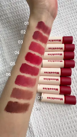Swatch full 8 màu son dòng nắp đỏ nhà Mooekiss đây các bà ơi #mooekiss #swatches @Mooekiss Việt Nam 