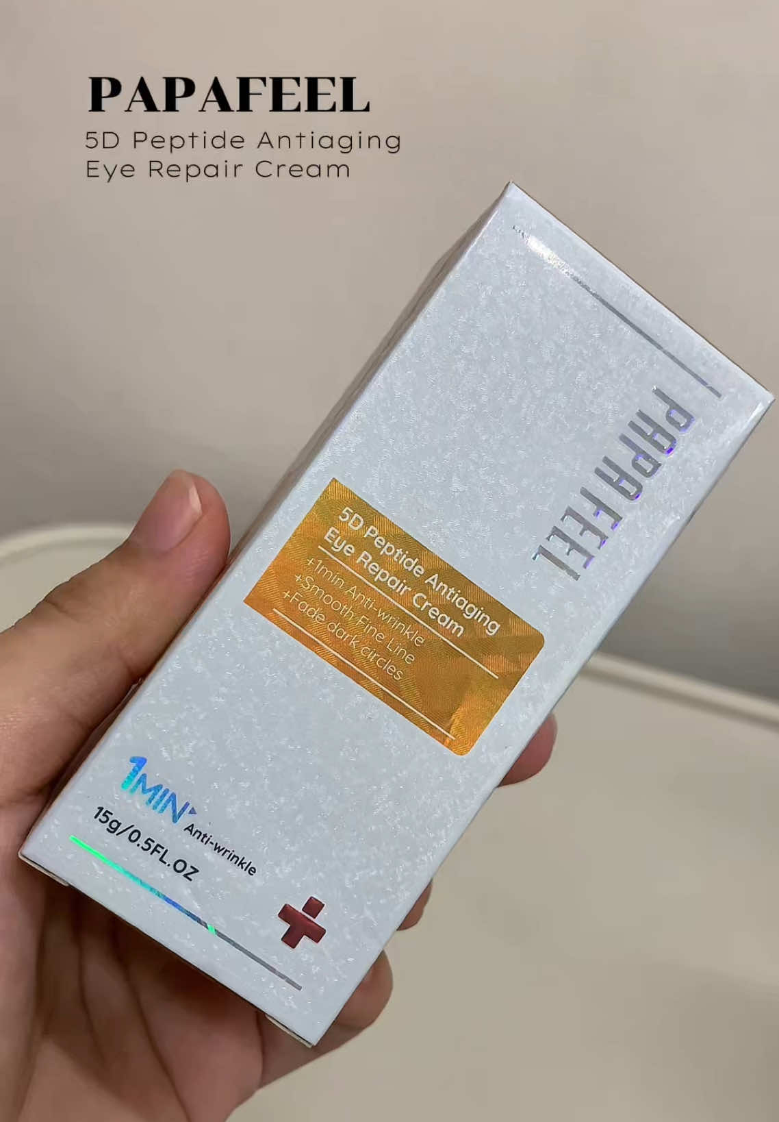 this is my current holygrail 💛🌿 🏷️ : #papfeel #papafeelph #skincare #5dpeptideeyecreamO #antiaging #1MinuteAntiWrinkle #eyecream #eyeserum #eyebags #darkcircles #wrinkles #finelines #antiwrinkle #fyp 