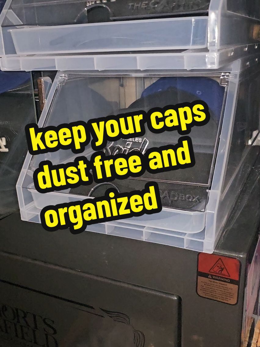 Keep all your baseball hats fresh and dust free! These cap boxes are stackable and well-made.  ⚾️🧢📦 #BaseballHats #CapBoxes #Organization #StorageSolutions 