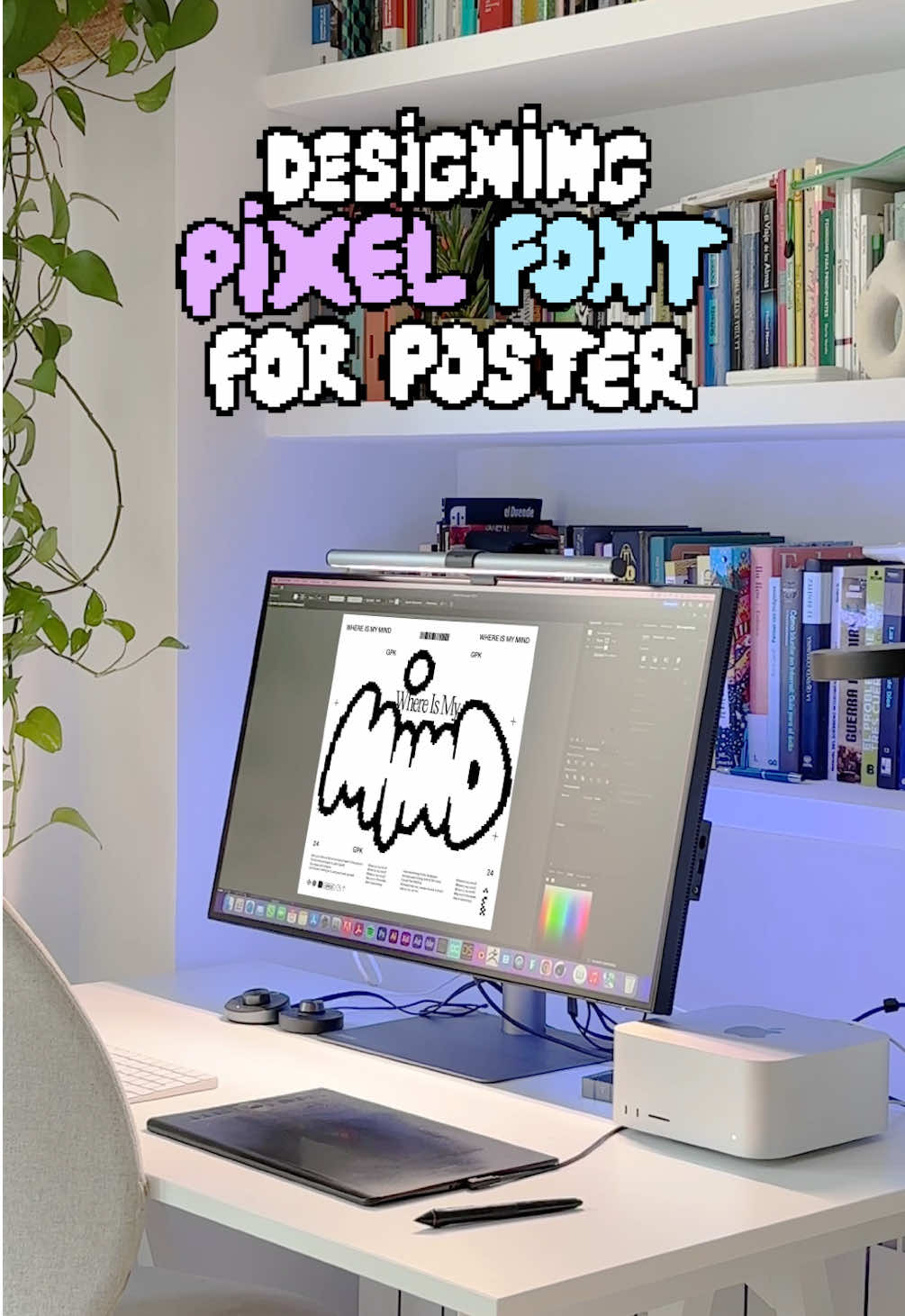 Designing pixel font for poster 👾 #tutorial #illustrator #font #pixel#graphicdesigners #viralreels #freefonts #fonts #Typography #posters 