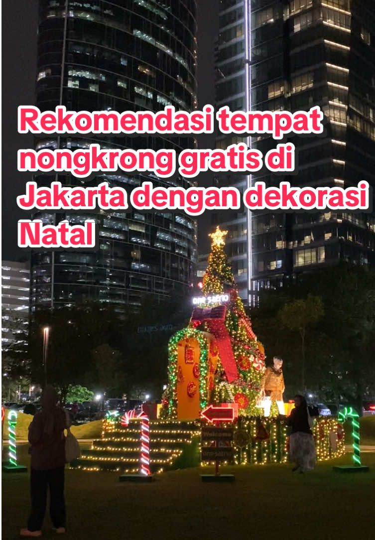 Tempat nongkrong gratis LAGI ✨💖 Kali ini viewnya mewah banget, kalo malem city light Jakarta tuh super keren disini. Pilihan resto dan kafenya juga banyak. Mau nongkrong doang juga gppa karna free masuknya 🤩 📍 One Satrio, Kuningan, Jakarta Selatan  #fyp #PlacesToVisit #placetogojkt #jaksel #tempatviral #christiantiktok #dekorasinatal #christmasdecor #jelajahjakarta #onesatrio #cafejakarta #christmasdinner #xyzbca #jakartaselatan 