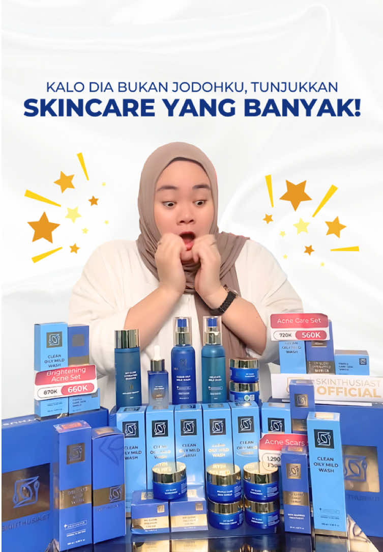 Yallah jika dia bukan jodoh minski tolong tunjukkan tumpukan skincare yang banyak biar minski biar mempercantik diri bukan galau gajelas🤭 SKINTHUSIAST - Premium Anti Aging & Brightening Skincare💙 ••••• #skincare #skincarepremium #skincarepremiumpalembang #skinthusiast #antiaging #brigtening #jika #dia #bukan #jodohku #kejutan #skincare 