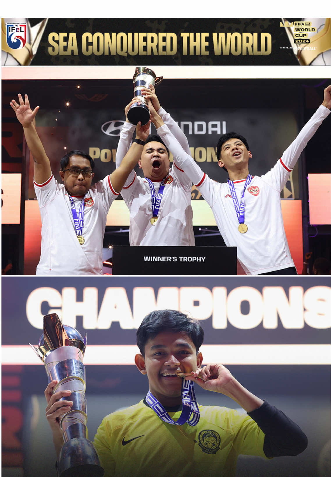 Indonesia🇮🇩 x Malaysia🇲🇾 have Successfully Conquered The World!🏆🌍 #IFeL #ifelditiktok #indonesianfootballeleague #eFootball #eFootballIndonesia #FeWCRL #FeWCeFootball #efootballmobile #efootball2025 #timnasindonesia #FIFAe #timnasday #IndonesiaBisa #IndonesiaJuara  #WaktunyaIndonesia 