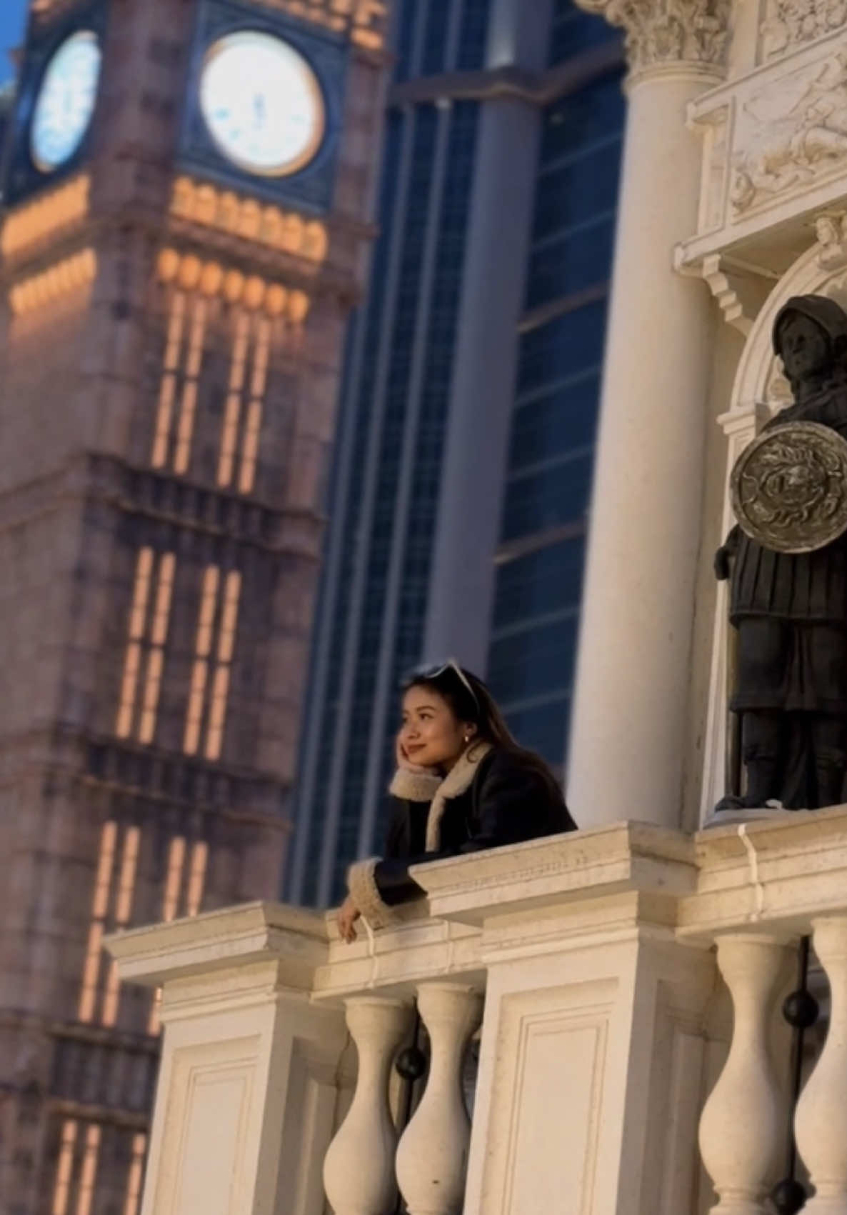 Hopping on the escalator + clock tower trend in Macao! #TheLondoner 