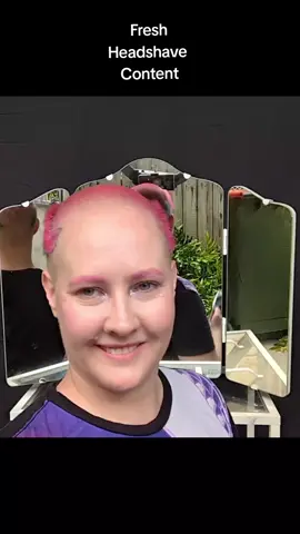 My silly photoshoot hair is gone now. The full video for this one is available on my YouTube channel. #headshave #headshavegirl #shaveitoff #bald #baldhead #baldwoman 