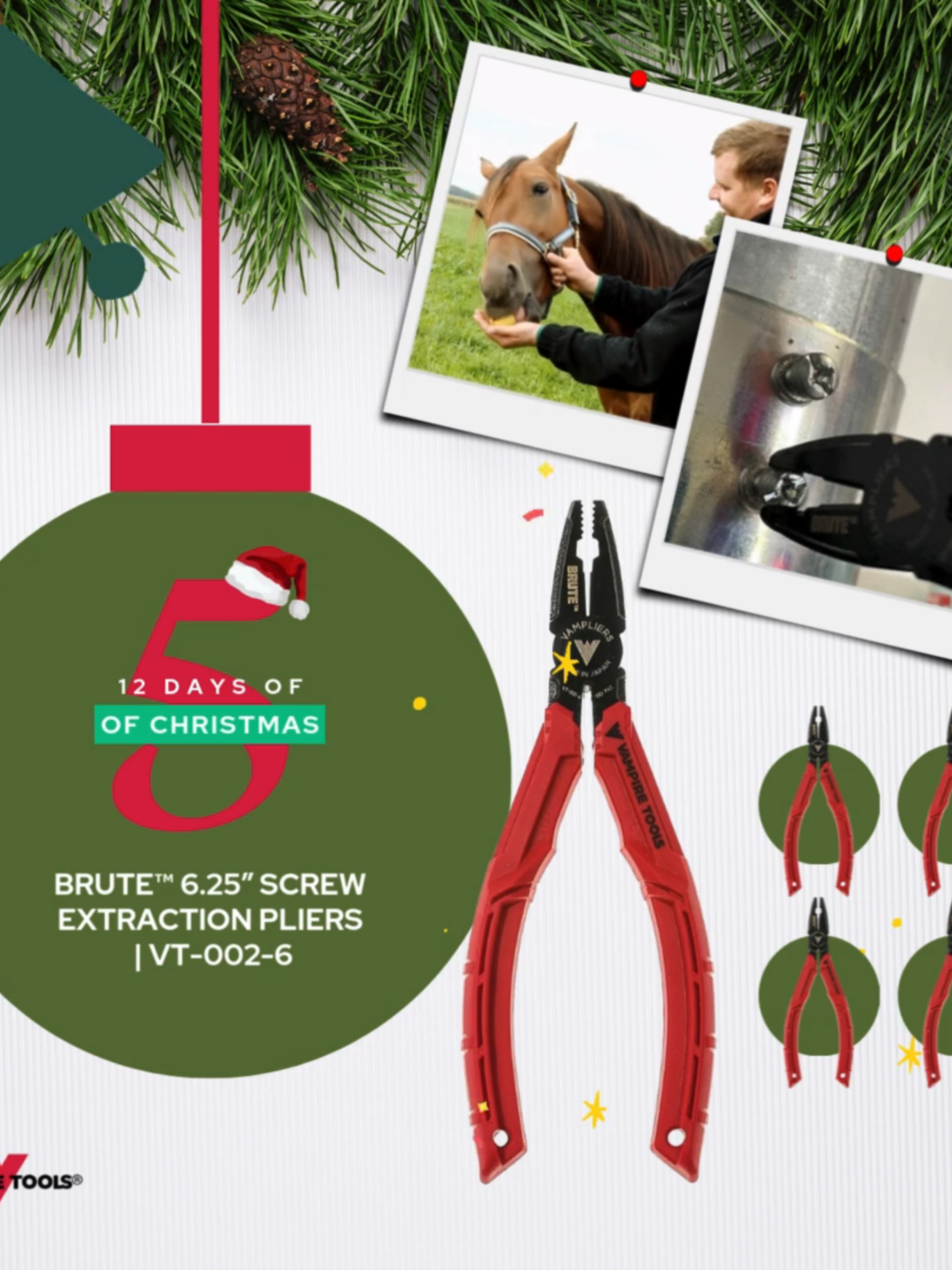 On the 5th day of Christmas, I gave my Uncle Rancher, Five brute pliers, a ranch hand’s answer! Get our BRUTE™ 6.25″ SCREW EXTRACTION PLIERS at a discounted price on our website. #FYP #fypシ゚viral #pliers #tool #tooltok #mechaniclife #mechanic #work #mecanico#pliers #screwextractor #toolsofthetrade #vampiretools