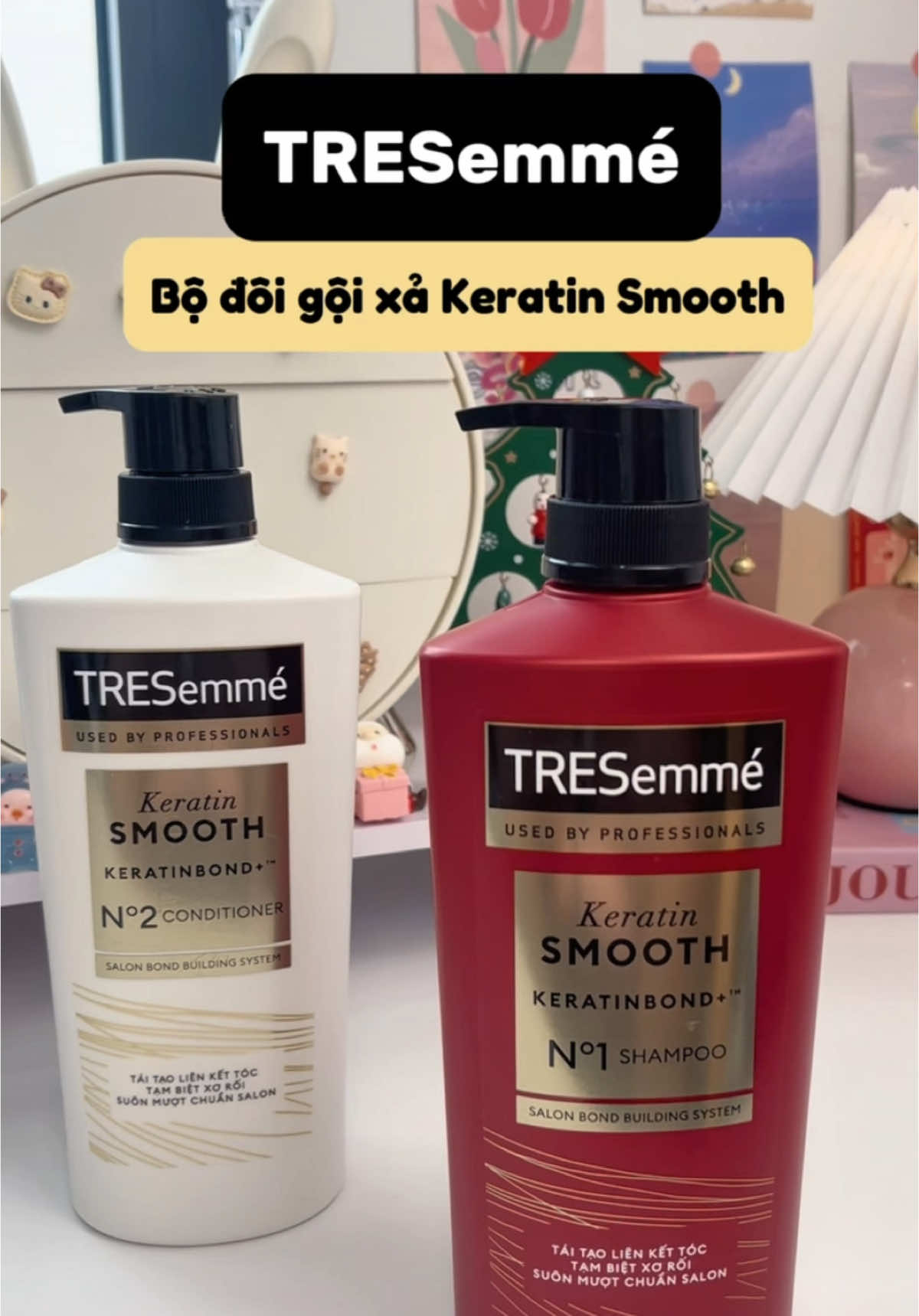 Combo gội xả chân ái của tui gọi tên em TRESemmé nha 🌟🍒 #TRESEMME #tresemmekeratinsmooth #combogoixa #duongtoc #haircare #goclamdep #review #videoviral #xh #muataitiktok #hanunbox🌷 