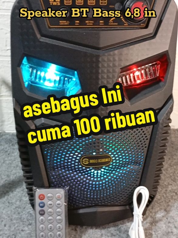 Speaker Bluetooth Bass 6,8 inchi Free Mik, Remot dan Kabel Cas Mikro #elektronik  #speaker  #speakerbluetooth 