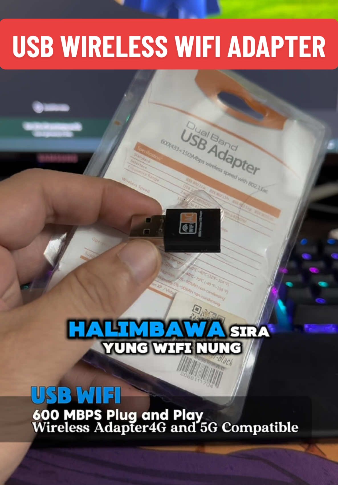 USB WIFI ADAPTER WIFI DONGLE #kacoolmallph #usbwifi #wifidongle #wifitransmitter #wifi #fyp 