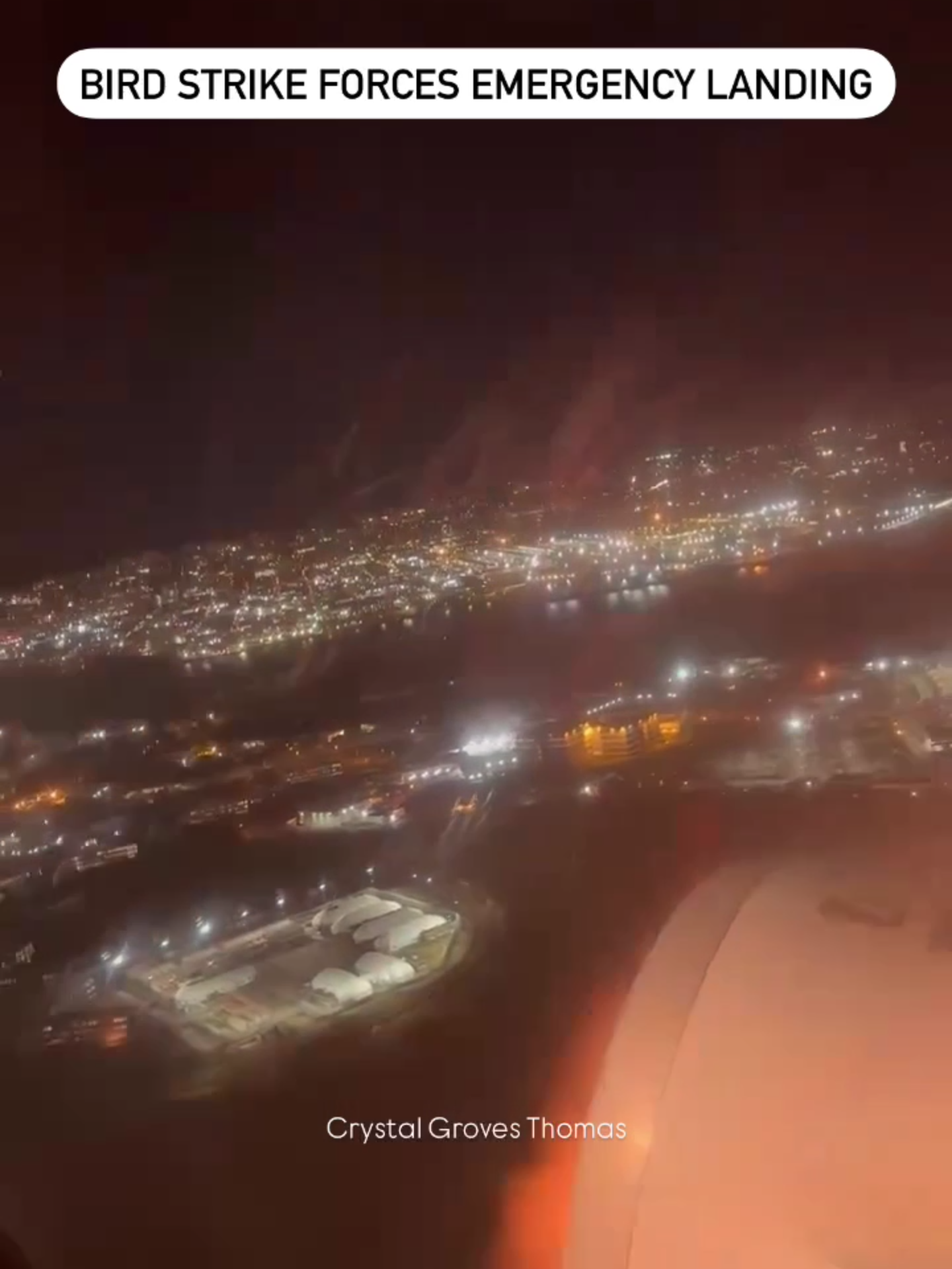 There were terrifying moments for passengers on board a flight out of LaGuardia Airport after a bird strike forced the pilot to redirect and land at JFK Airport.  Video filmed by a passenger shows the moment of the bird strike as a flash of light can be seen near the right-side engine of the plane. #news #birdstrike #travel #laguardia