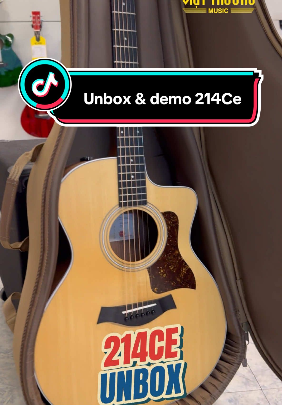 Unbox & demo đàn guitar Taylor 214ce 🥰 #vietthuong386cmt8 #vietthuongmusic #guitartok #xuhuong 