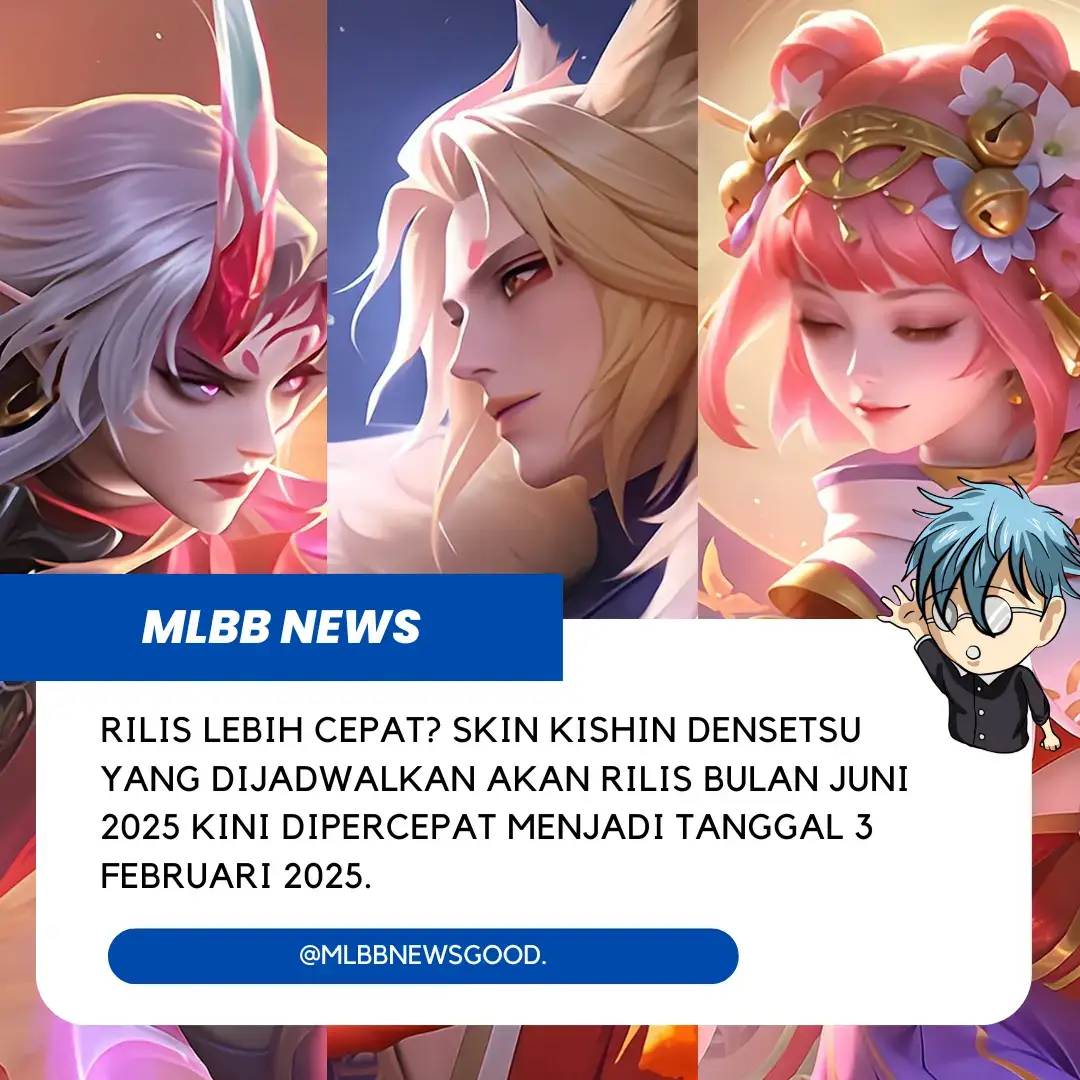 Skin yang paling ditunggu banyak orang akhirnya mendapatkan kejelasan mengenai tanggal perilisannya. Yap kishin densetsu yang akan rilis pada bulan februari mendatang. #TikTokAwardsID #Fyp #fypシ #mobilelegendsbangbang #mobilelegends #foryourepage 