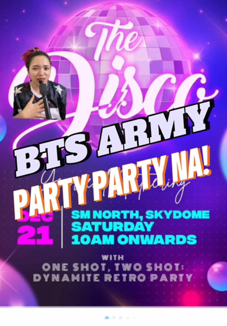 ARMYS 💜 this is it!!! See you on dec 21 :)  #btsarmy #kpop #army #hallyutalkph #armybestiesbywmp #thediscoyearendgathering #tiktoktainmentPH #foryou #armyevent #party #btsxarmy @ARMY BESTIES 