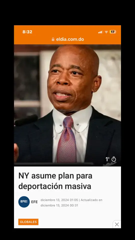 Nueva York.- El alcalde de Nueva York, Eric Adams, sostuvo ayer la reunión solicitada por Tom Homan, designado zar de la frontera por el presidente electo Donald Trump, tras la cual dejó claro que ambos estaban de acuerdo en “perseguir a inmigrantes que están cometiendo crímenes” y que la ciudad cooperará con el fin de deportarlos. #deportaciones  #deportation #deportados  #migracion  #inmigrantes 