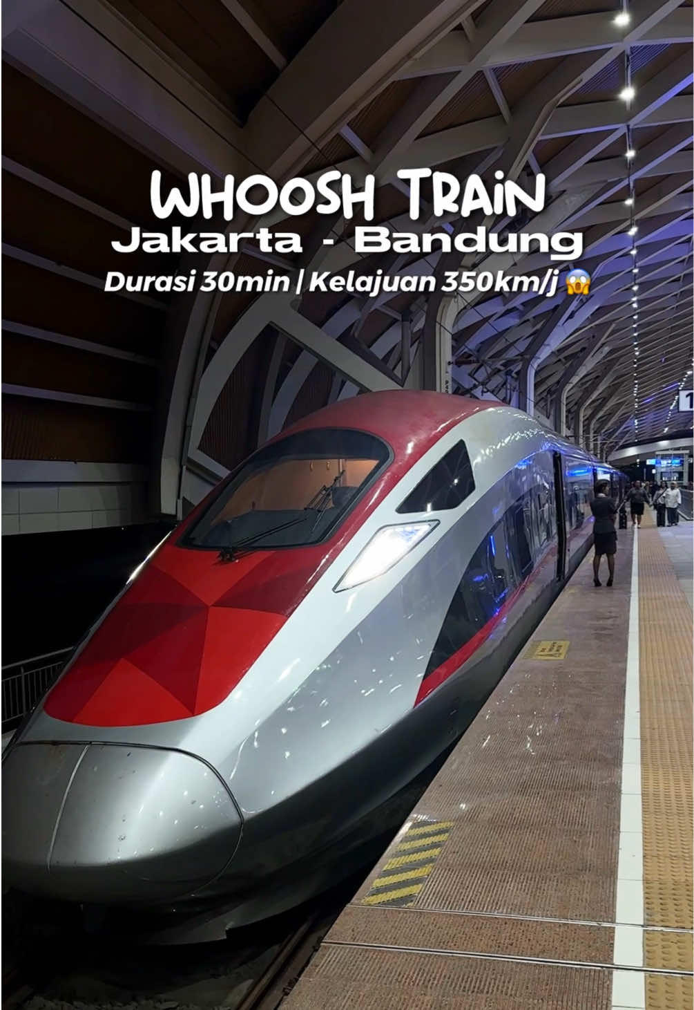 Tahniah! negara jiran 🇮🇩 sudah ada bullet train. Tumpang berbangga, hebat👏 Sumpah Laju & tak terasa kelajuan 350km/j🚝 30min jer dari Jakarta ke Bandung. Laju dia sampai nak makan popmie dalam train pun tak sempat😂 Boleh beli tiket di kaunter sahaja, ambil class economy pun dah okay IDR250K (dalam RM70). Beli online pun boleh, but i prefer walkin sebab takut terlepas train. Only valid for non-peak hour & season. Advanced purchase online always the best option. Extra tips: Please keep the physical ticket whoosh, for FREE entrance of Wisata di Bandung, nanti tunjuk jer tix whoosh. 📍Stasiun Kereta Cepat Halim #bullettrainindonesia #whoosh #shinkansenindonesia #jakarta