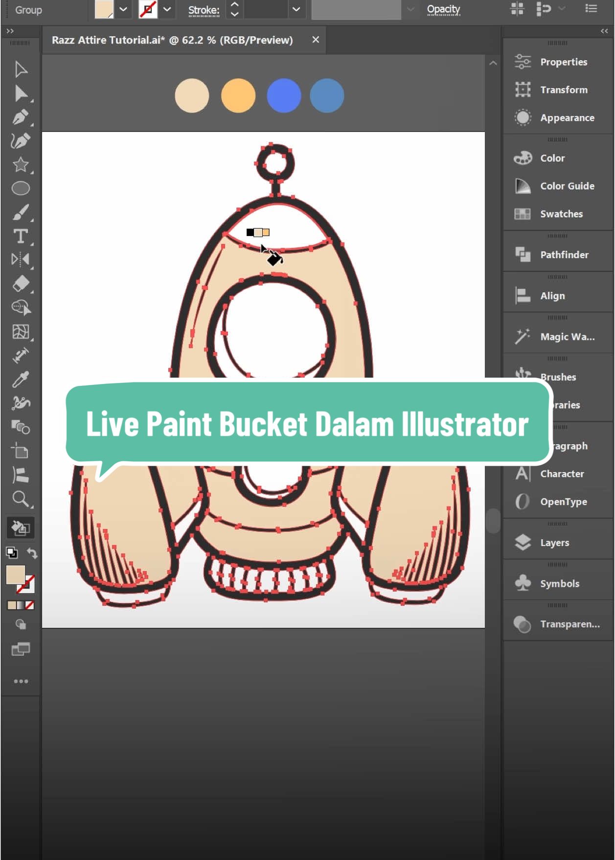 Manfaatkan Live Paint Bucket Sebaik Mungkin Dalam Illustrator. . . . #illustratortips #designtutorial #jerseydesign #bajucustom 