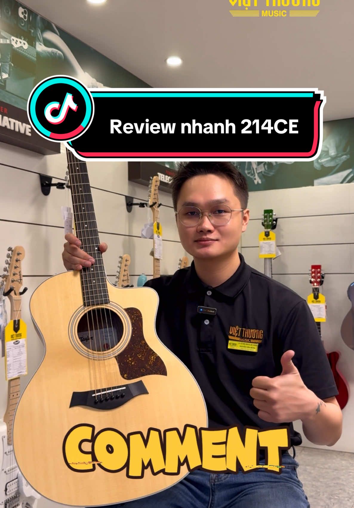 Review nhanh đàn guitar Taylor 214ce #vietthuong386cmt8 #vietthuongmusic #guitartok #xuhuong 