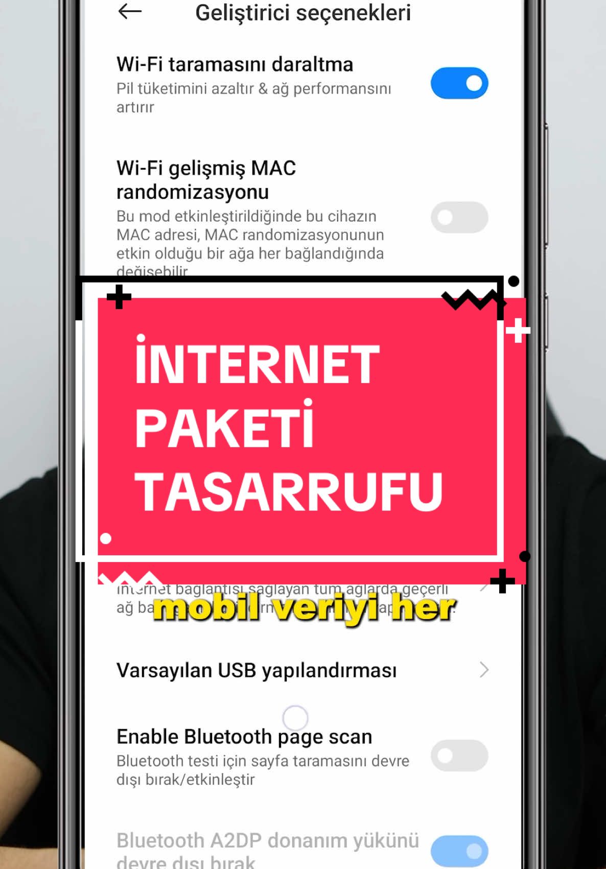 Xiaomi ve Android Kullanıcıları Dikkat! Pil ve İnternet Tasarrufu İçin Bu Ayarı Hemen Yapın! Açıklama: Android telefon kullanıcıları, özellikle Xiaomi cihaz sahipleri! Pil ömrünüzü uzatmak ve mobil veri paketinizin hızla tükenmesini önlemek ister misiniz? Bu basit ayarı yaparak cihazınızın performansını artırabilirsiniz. 💡 📱 Nasıl Yapılır? 1️⃣ Telefonunuzun Ayarlar bölümüne girin. 2️⃣ Ek Ayarlar kısmını bulun. 3️⃣ Geliştirici Seçenekleri bölümüne giriş yapın. 4️⃣ Burada yer alan Mobil Veriyi Her Zaman Açık Tut seçeneğini Kapatın. 📊 Bu Ayar Size Ne Sağlar? ✅ Pil Tasarrufu: Bu ayar sayesinde cihazınız gereksiz yere mobil veri kullanmadığı için pil ömrünüz uzar. ✅ Mobil Veri Tasarrufu: İnternet paketinizin daha uzun süre dayanmasını sağlar. 🔥 Küçük Bir Ayar, Büyük Bir Fark! Bu kolay yöntemle telefonunuzu daha verimli bir şekilde kullanabilirsiniz. Hem cihazınızın pil ömrünü uzatacak hem de fazla veri tüketimini engelleyeceksiniz. Denedikten sonra farkı hemen hissedeceksiniz! 💬 Siz de Deneyin! Bu ayarı yaptınız mı? Sonuçlarını bizimle paylaşmayı unutmayın! Reels videomu beğendiyseniz, daha fazla ipucu için takip etmeyi unutmayın. 🙌