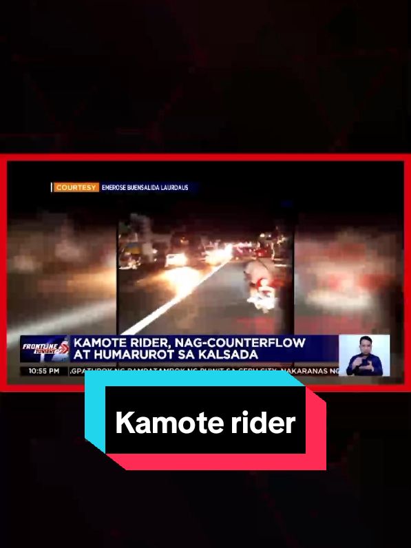 Sapul sa video ang isang rider na muntik makaaksidente matapos mag-counterflow at humarurot sa kalsada sa Aklan. #FrontlineTonight #NewsPH #News5 